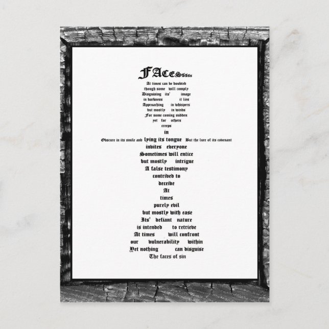 Cartão Postal Faces de Sin (Frente)