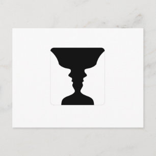 Cartão Postal Faces or vase- illusion of two faces like a vase