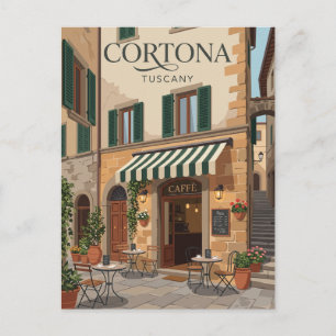 Cartão Postal Fachada do Café Cortona Itália