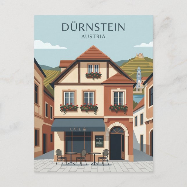 Cartão Postal Fachada do Café Dürnstein Áustria (Frente)