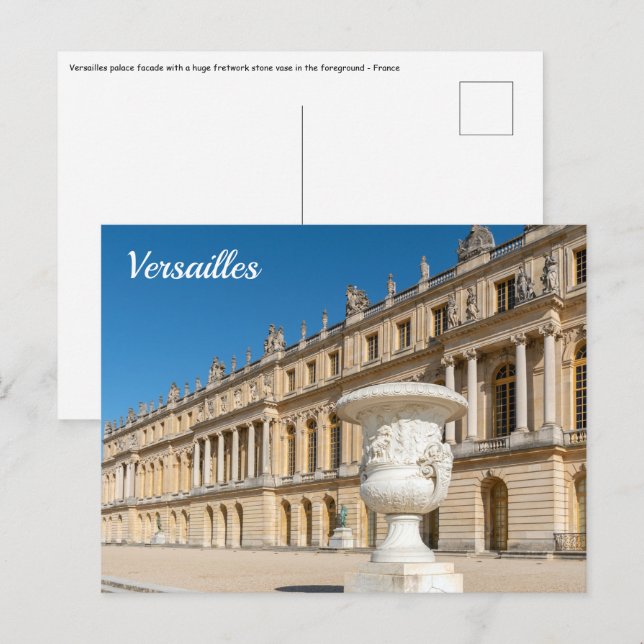 Cartão Postal fachada do Chateau de Versailles - França (Frente/Verso)