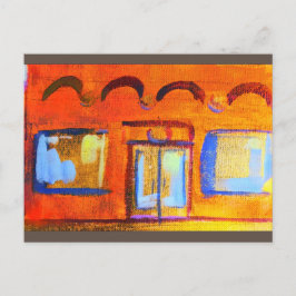 Cartão Postal fachada laranja da paisagem brilhante