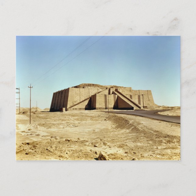 Cartão Postal fachada nordeste do ziggurat, c.2100 BC (Frente)