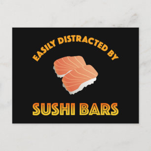 Cartão Postal Facilmente Distraído Por Barras De Sushi