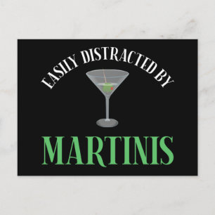 Cartão Postal Facilmente Distraído Por Martinis