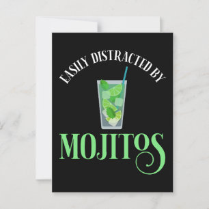 Cartão Postal Facilmente Distraído Por Mojitos