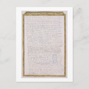 Cartão Postal Fácsimile de uma carta de Elizabeth I para Francoi