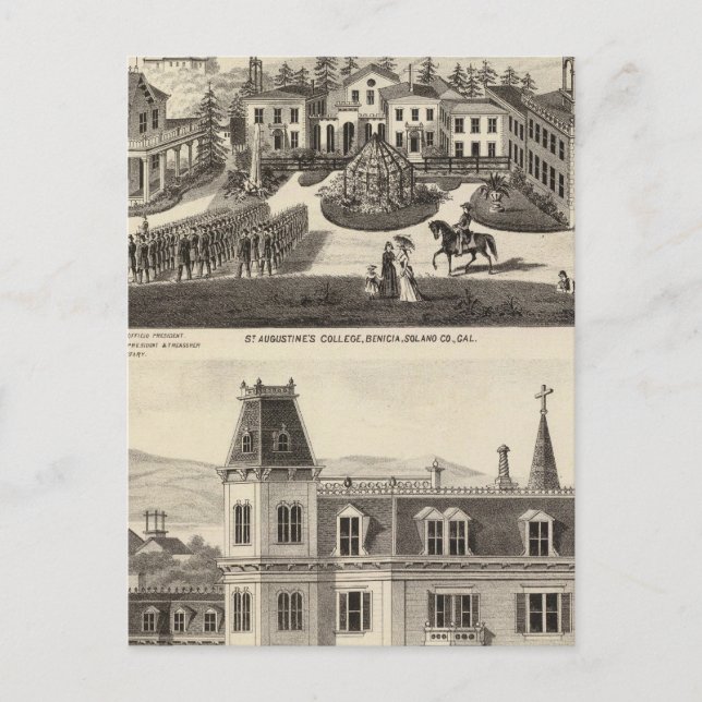 Cartão Postal Faculdade, escola, Benicia (Frente)