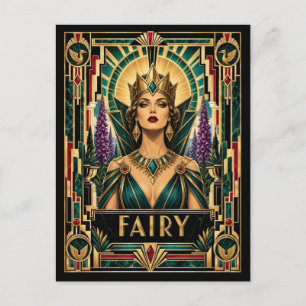 Cartão Postal Fada, Art Déco Mítica