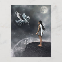 Fada com asas bonito e Cavalo Voador