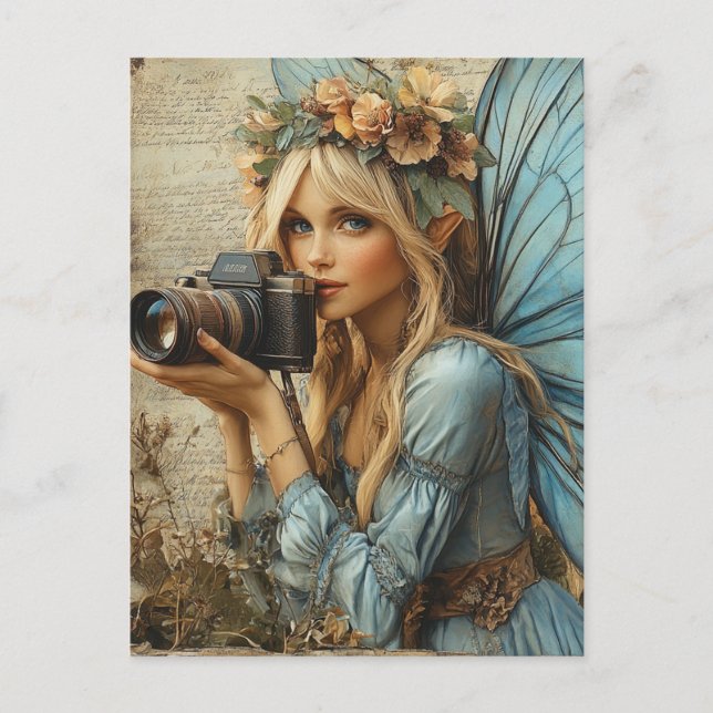 Cartão Postal Fada com câmara mista (Frente)