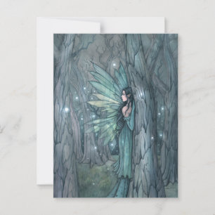 Cartão Postal Fada da Floresta Escura Arte de Fantasia Mística