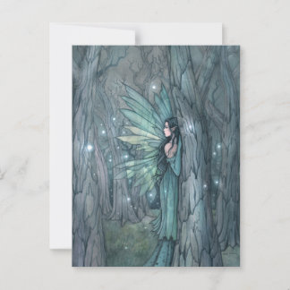 Cartão Postal Fada da Floresta Escura Arte de Fantasia Mística