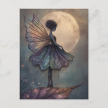Fada da Luz da Lua Enfeitiçada Fantasia Aquarela