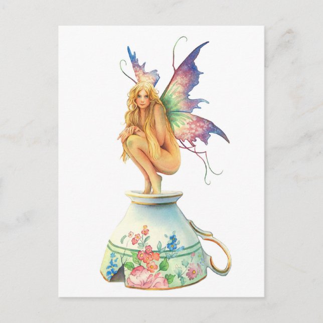 Cartão Postal Fada da Taça Tea Cup (Frente)