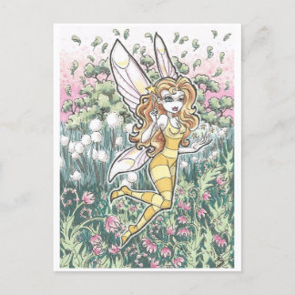 Cartão Postal Fada de flores de Honey Fae, Fada de Fantasy Art I