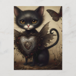Cartão Postal Fada de Gato Negro