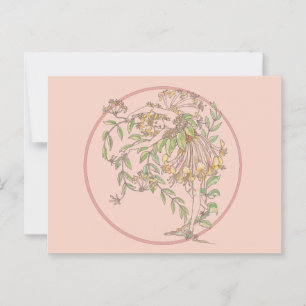 Cartão Postal Fada de Jardim de Honeysuckle - Flor de Nascimento