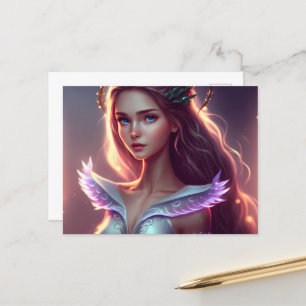 Cartão Postal Fada de Olhos Azuis, Gelada, criaturas mágicas