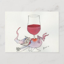 Cartão Postal Fada de vinho - texto horizontal sobre caule