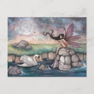 Cartão Postal Fada do Local de Encontro e Fantasia de Cisne Arte