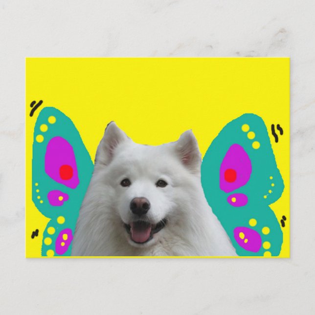 Cartão Postal Fada Dogmother do Samoyed (Frente)