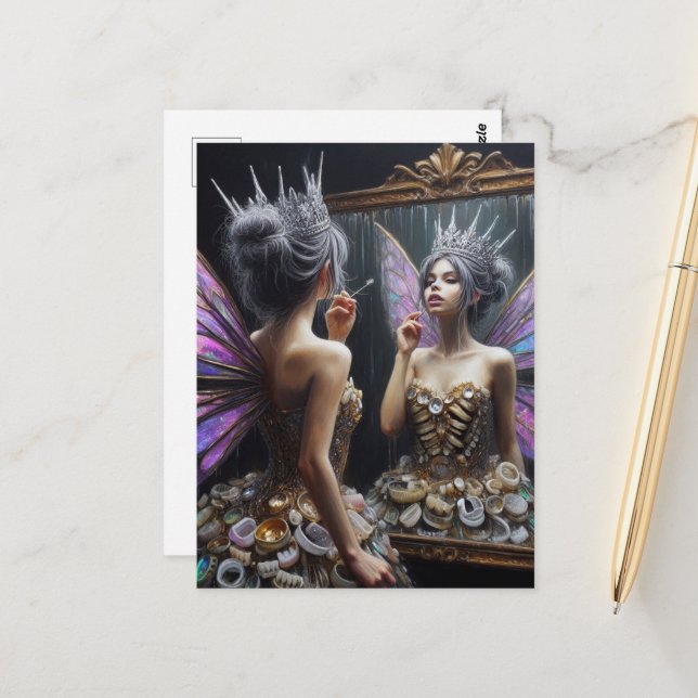 Cartão Postal Fada dos dentes em seu vestido (Frente/Verso In Situ)