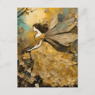 Cartão Postal Fada em amarelo