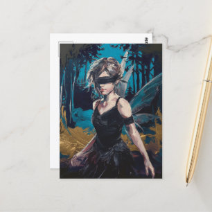 Cartão Postal Fada em Cego na Floresta