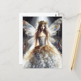 Cartão Postal Fada em moda feita de plástico