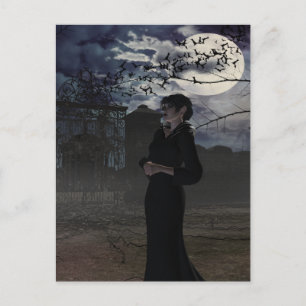 Cartão Postal Fada Escura Spooky em Lua