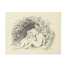 Fada Florestal no Amor Desenho de Vintagem