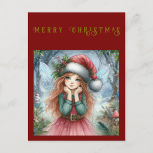 Cartão Postal Fada Linda Feliz Natal