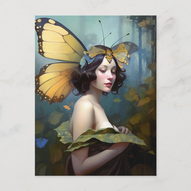 Cartão Postal Fada Mulher Fantasy Art (Frente)
