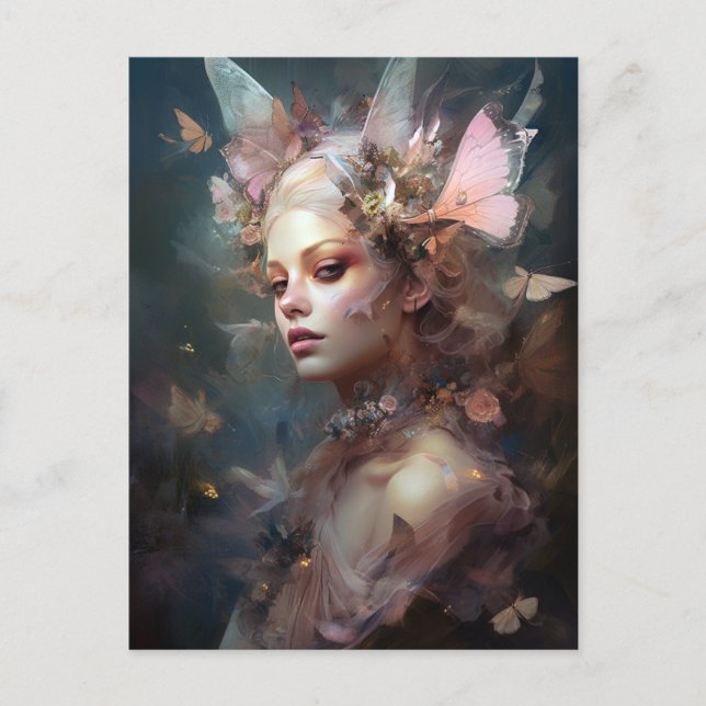Cartão Postal Fada Mulher Fantasy Art (Frente)