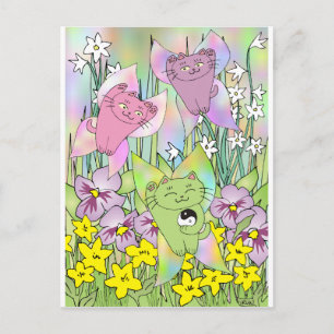 Cartão Postal Fada Nekos de Primavera