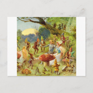 Cartão Postal Fada Prince e Thumbelina na Floresta Mágica