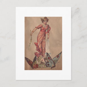 Cartão Postal Fada Rosa