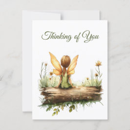 Cartão Postal Fada solitário sentada em um diário