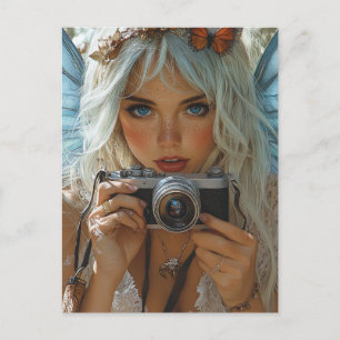 Cartão Postal Fadas Adoráveis de Freckles com Câmera