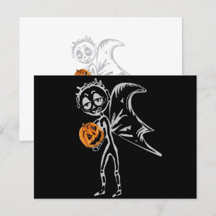 Cartão Postal Fadas da Abóbora se Divertem no Halloween