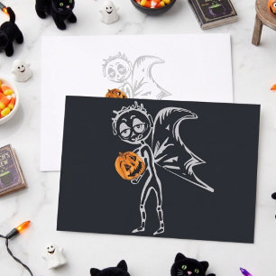 Cartão Postal Fadas da Abóbora se Divertem no Halloween