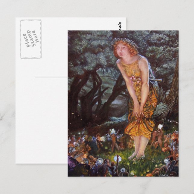 Cartão Postal Fadas numa Noite de Verão em Meninas Sonham (Frente/Verso)