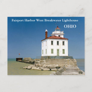 Cartão Postal Faeroporto Harbour West Breakwater Lighthouse