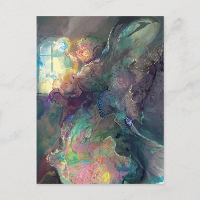 Cartão Postal Faery na janela~~~~~ (Frente)