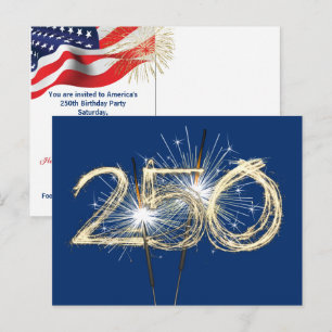 Cartão Postal Fagulhas de festa para o 250º aniversário da Améri
