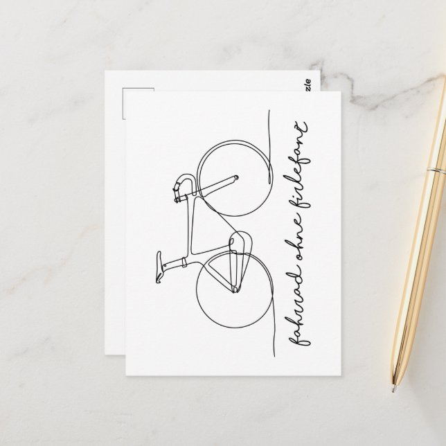 Cartão Postal Fahrrad ohne Firlefanz | Anti E-Bike (Frente/Verso In Situ)