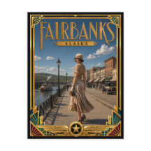 Fairbanks Alasca Arte Deco Vintage Idade Dourada