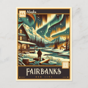 Cartão Postal Fairbanks, Alaska   Vintage