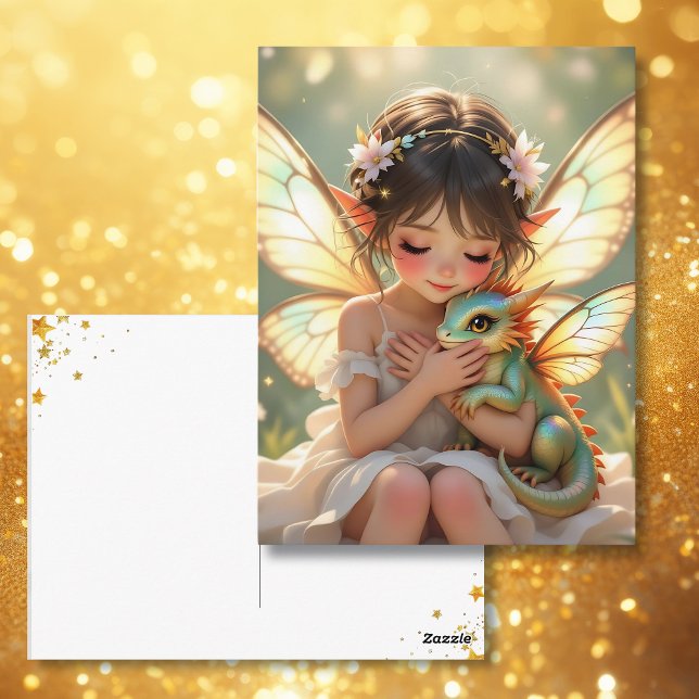 Cartão Postal Fairy and Dragon | Keeping in Touch (Criador carregado)